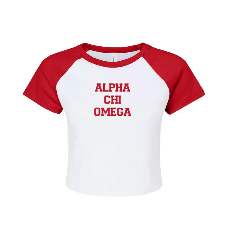 Alpha Chi Omega Short Sleeve Crop Raglan