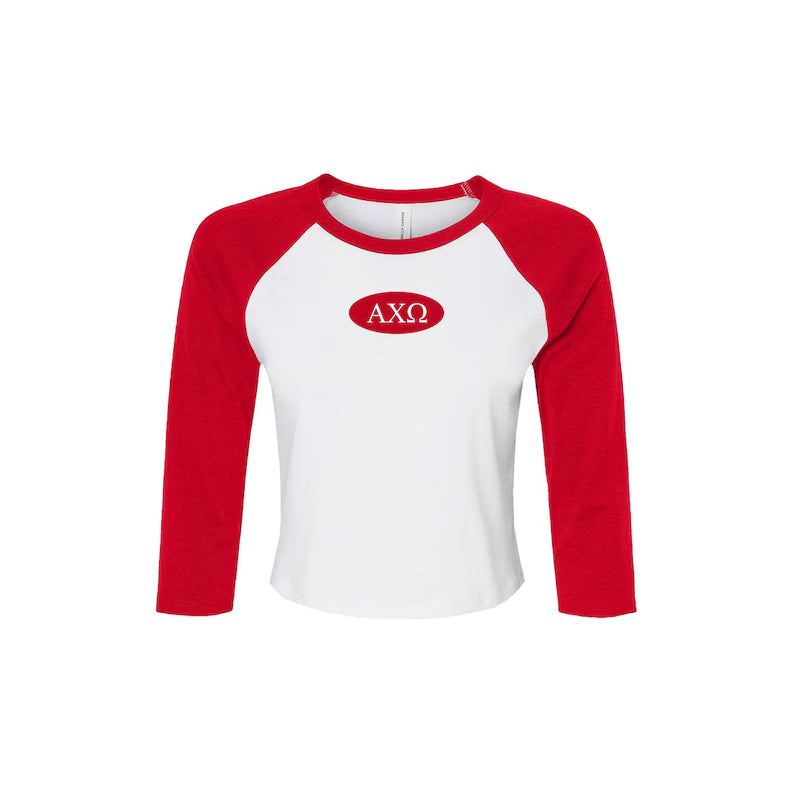 Alpha Chi Omega Sorority Raglan Fitted Baby Tee