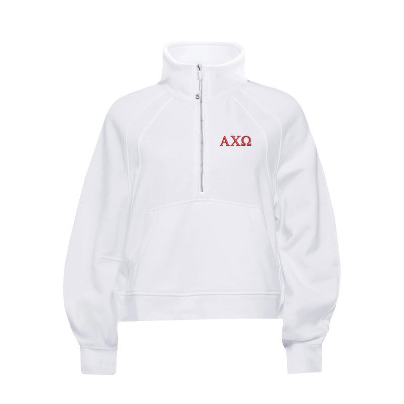 Alpha Chi Omega lululemon Scuba Oversized FUNNEL-Neck Half Zip - Letters