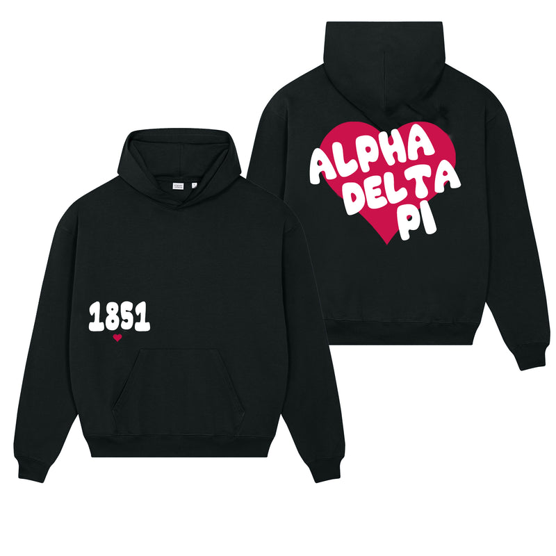 Alpha Delta Pi Boxy Heart Pullover Hoodie