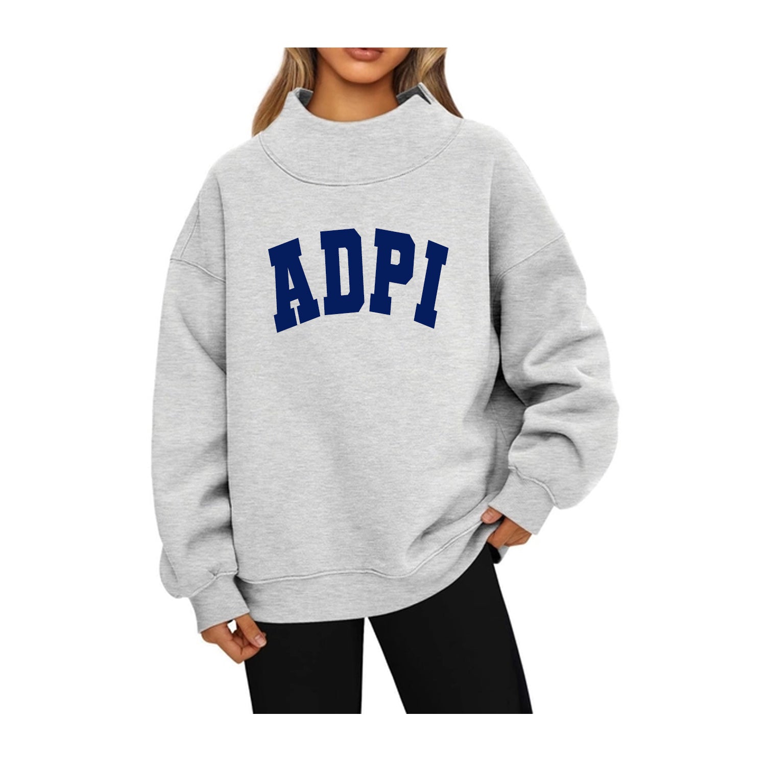 Adpi Merchandise Alpha Delta Pi Mock Neck Sweatshirt - ADPI – Sorority Letters Shop