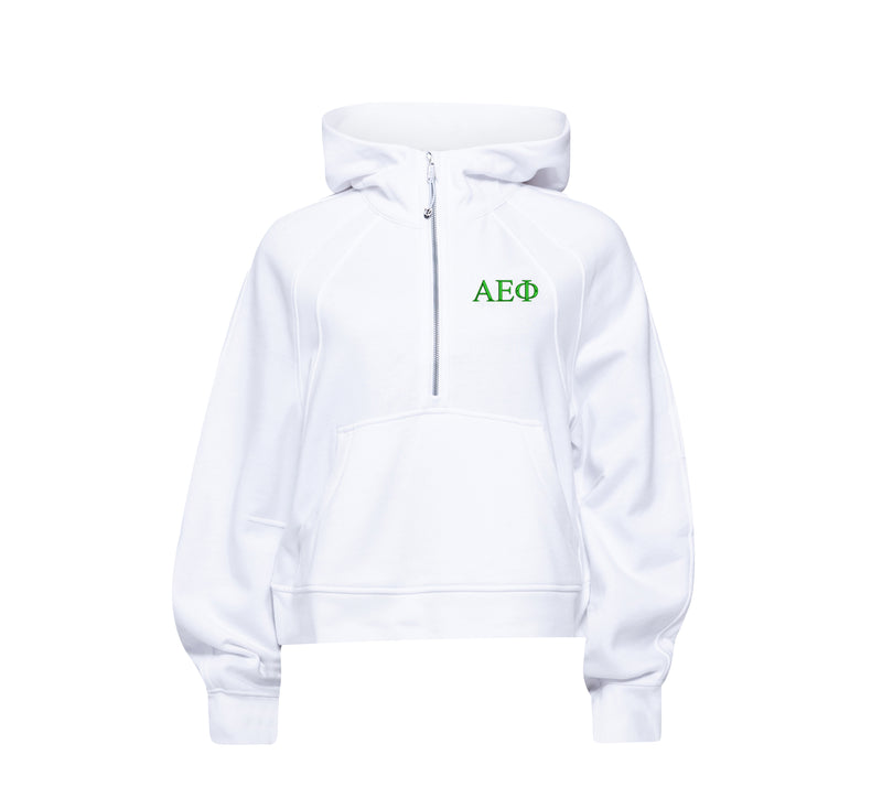Alpha Epsilon Phi lululemon Scuba Oversized Half-Zip Hoodie - White