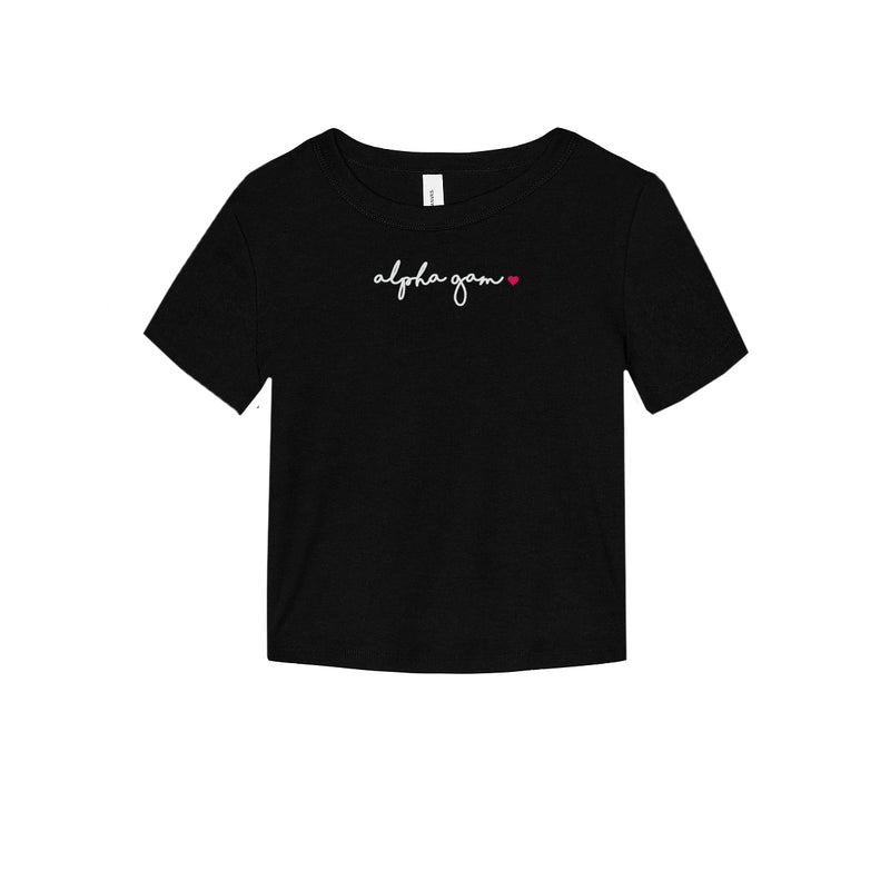 Alpha Gamma Delta Cropped Baby Rib Tee
