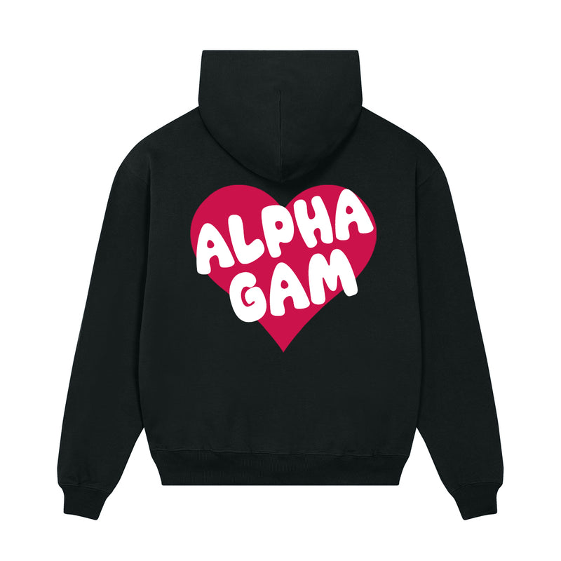 Alpha Gamma Delta Boxy Heart Pullover Hoodie