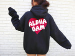 Alpha Gamma Delta Boxy Heart Pullover Hoodie