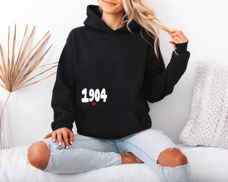 Alpha Gamma Delta Boxy Heart Pullover Hoodie
