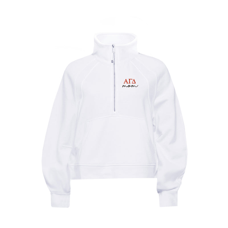 Alpha Gamma Delta MOM lululemon Scuba Oversized Funnel-Neck Half Zip - White