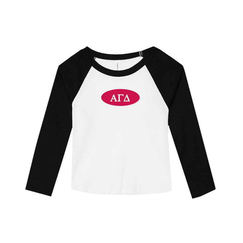 Alpha Gamma Delta Sorority Raglan Baby Tee - Cropped Shirt