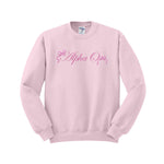 Alpha Omicron Pi Ribbons & Bows Embroidered Crewneck - Alpha O Sweatshirt