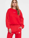 Alpha Omicron Pi Cloud Fleece Crewneck - Red