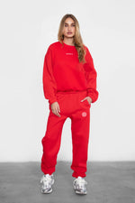 Alpha Omicron Pi Cloud Fleece Crewneck - Red