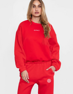 Alpha Omicron Pi Cloud Fleece Crewneck - Red