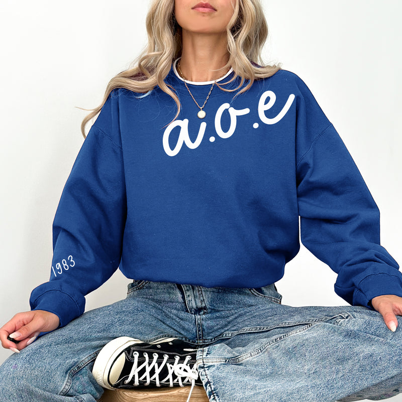 Alpha Omega Epsilon 1983 Avenue Crewneck