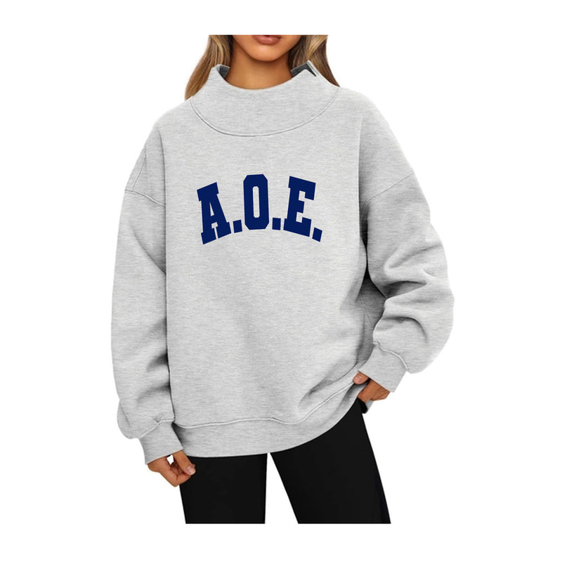 Alpha Omega Epsilon Mock Neck Sweatshirt - A.O.E.