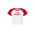 Alpha Omicron Pi Short Sleeve Crop Raglan