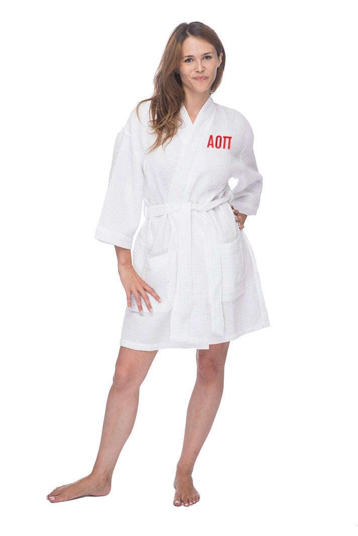 Alpha Omicron Pi Waffle Weave Robe