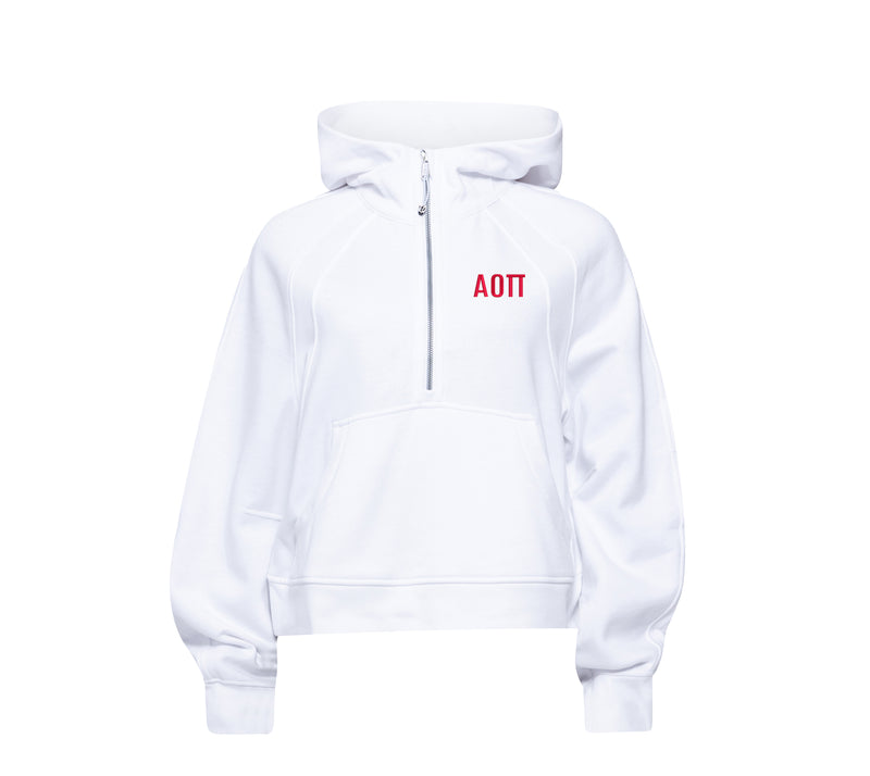 Alpha Omicron Pi lululemon Scuba Oversized Half-Zip Hoodie - White