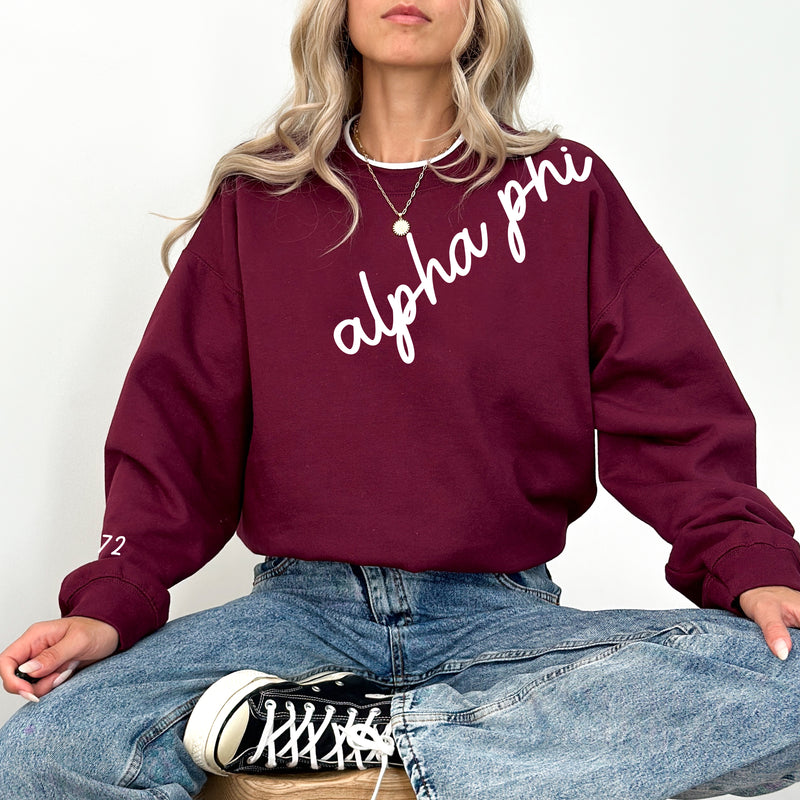 Alpha Phi 1872 Avenue Crewneck