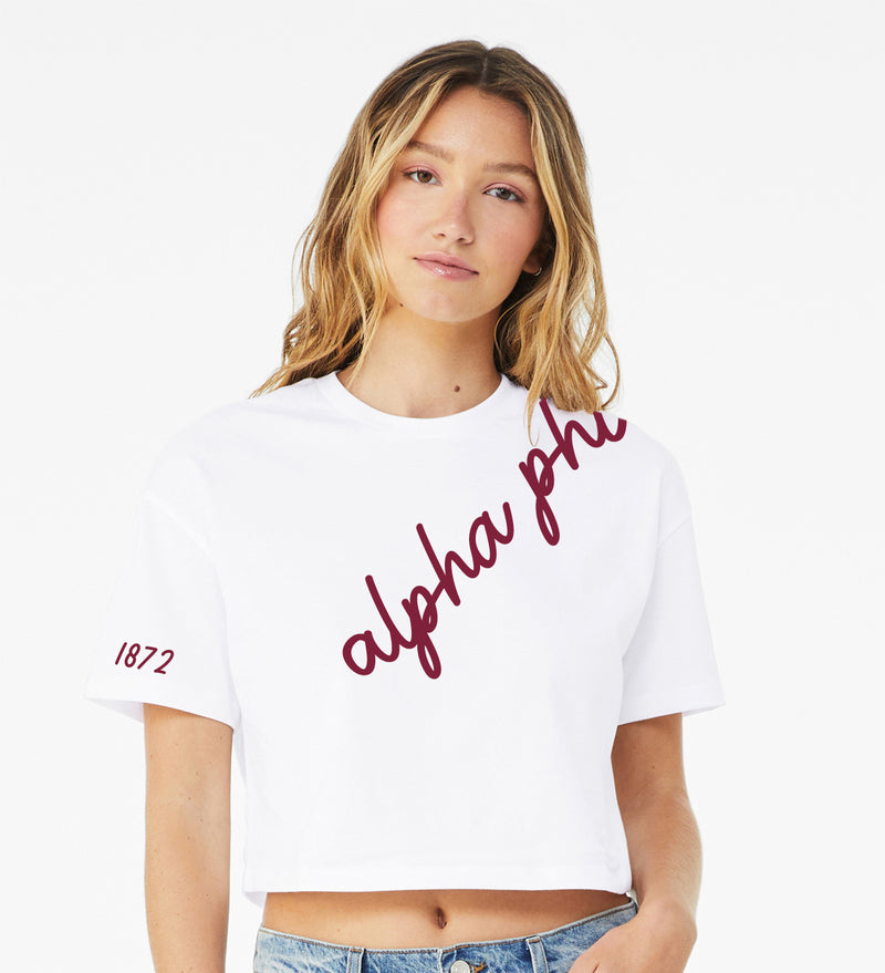 Alpha Phi Avenue Cropped Baby Tee