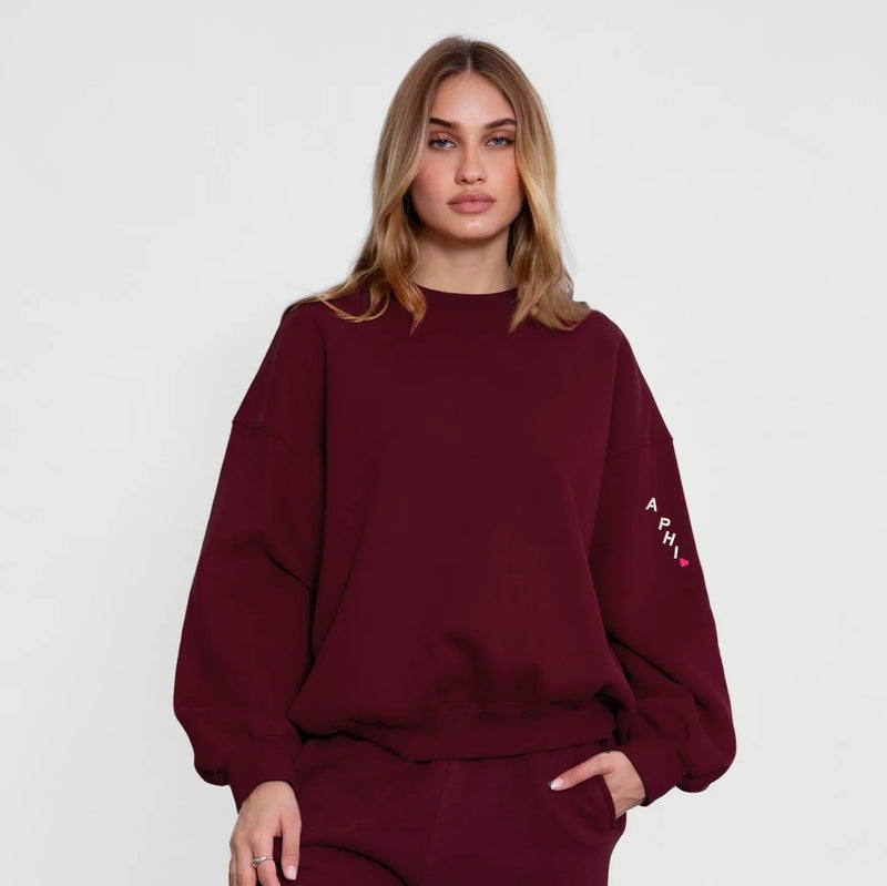 Alpha Phi Cloud Fleece Crewneck - A PHI