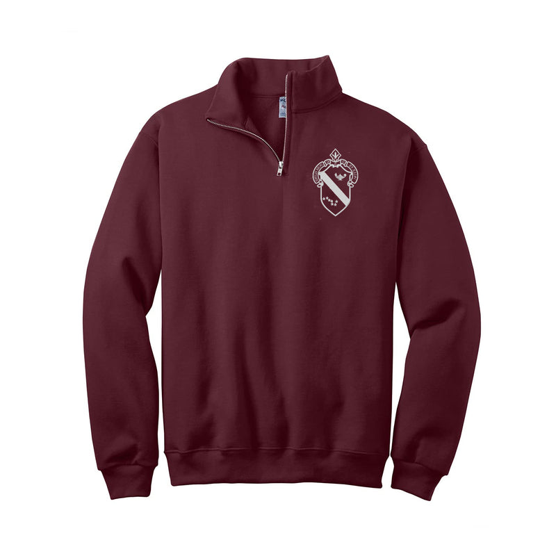 Alpha Phi Pullover Quarter Zip Sweatshirt with Crest