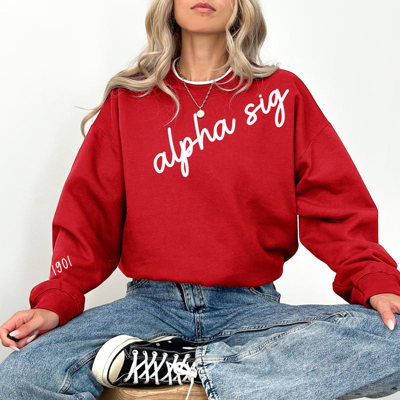 Alpha Sigma Alpha 1901 Avenue Crewneck
