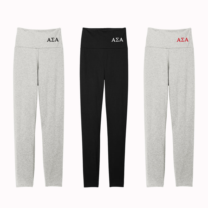 Alpha Sigma Alpha High Waist Leggings