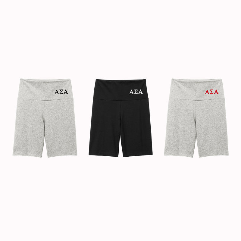 Alpha Sigma Alpha High Waist Bike Shorts