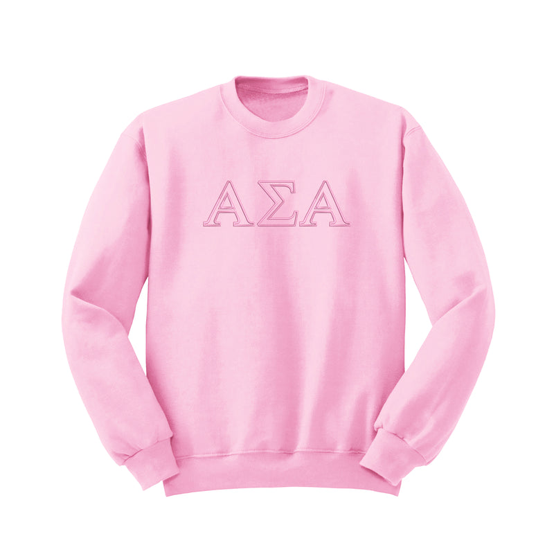 Alpha Sigma Alpha Outline Monochromatic Crewneck