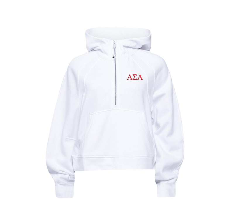 Alpha Sigma Alpha lululemon Scuba Oversized Half-Zip Hoodie - White