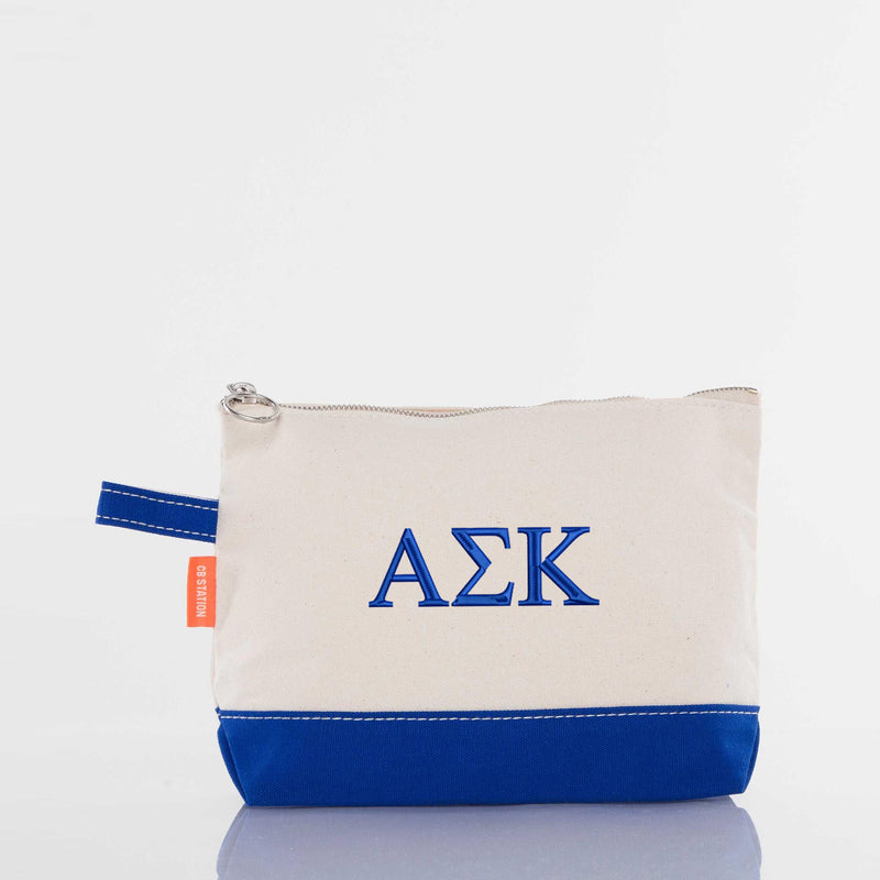 Alpha Sigma Kappa Canvas Cosmetic Bag