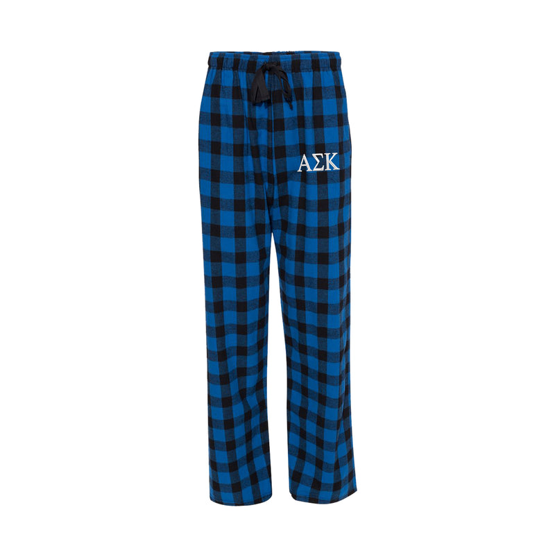 Alpha Sigma Kappa Embroidered Flannel Pants