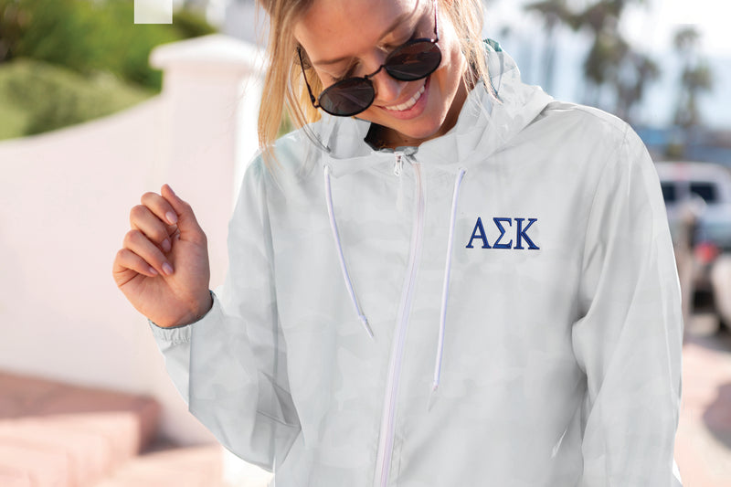 Alpha Sigma Kappa Windbreaker Jacket - Letters