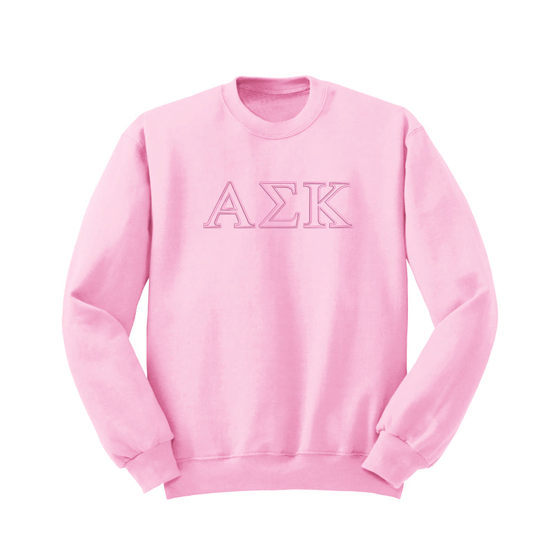 Alpha Sigma Kappa Outline Monochromatic Crewneck