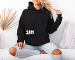 Alpha Sigma Tau Boxy Heart Pullover Hoodie - Black