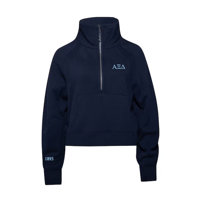 Alpha Xi Delta lululemon Scuba Oversized Funnel-Neck Half Zip - Navy