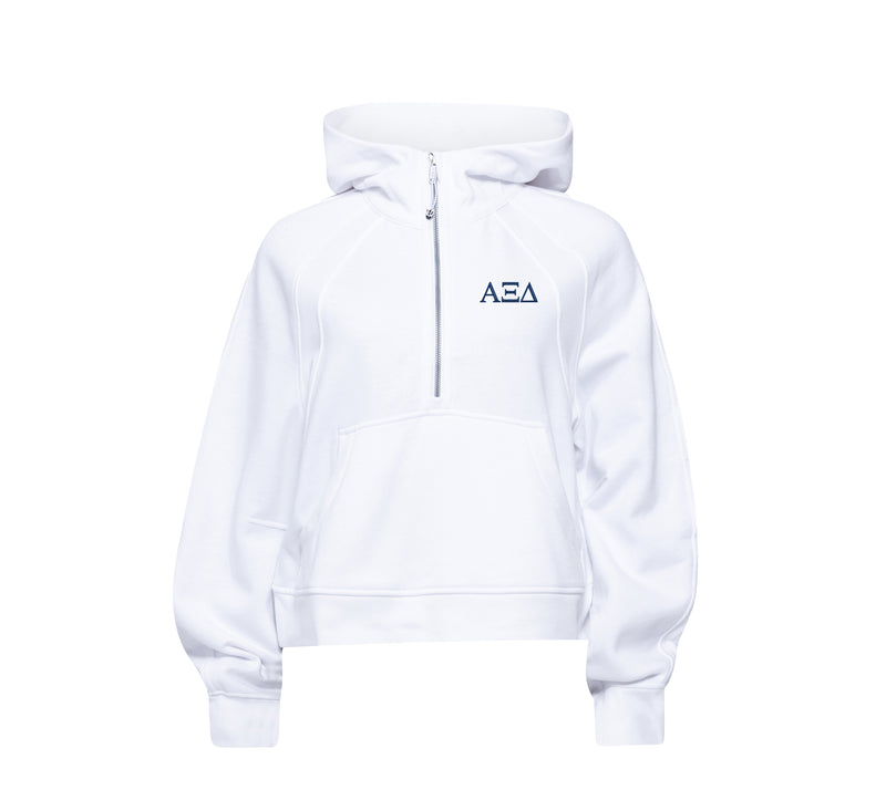 Alpha Xi Delta lululemon Scuba Oversized Half-Zip Hoodie - White