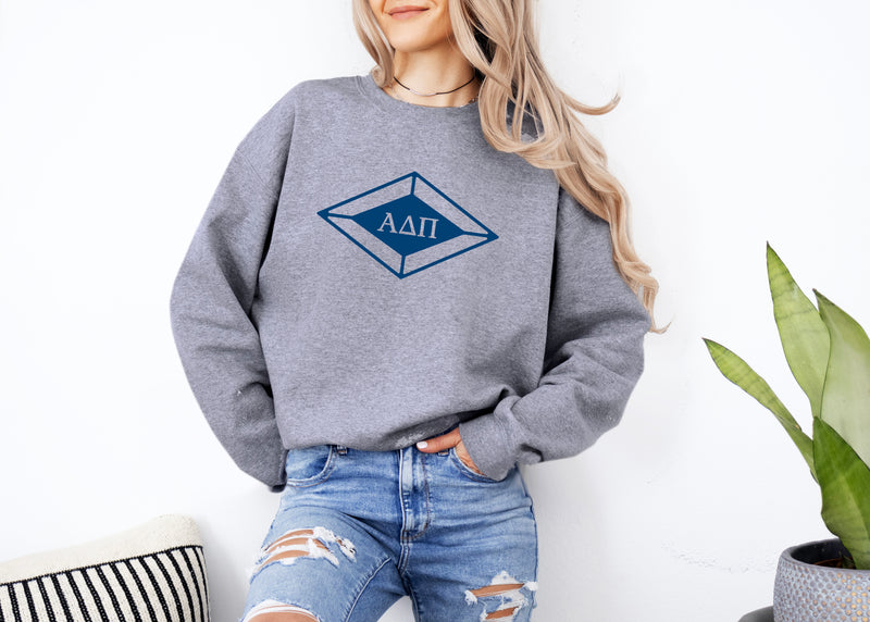 Alpha Delta Pi Crewneck Sweatshirt - ADPi Diamond