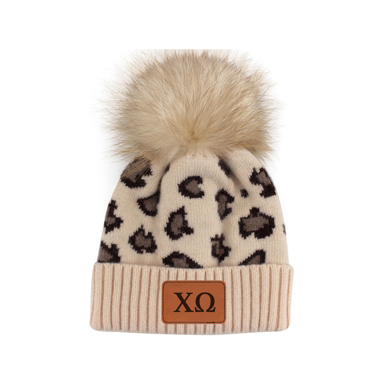 Chi Omega Leopard Beanie