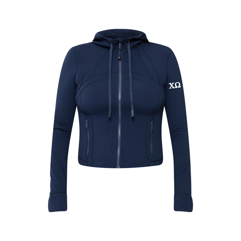 Chi Omega lululemon Define Cropped Hooded Jacket Nulu - NAVY