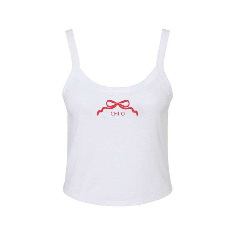 Chi Omega Spaghetti Strap tank - CHI O Bow