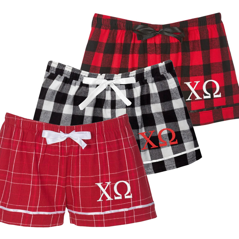 Chi Omega Flannel Boxer Shorts