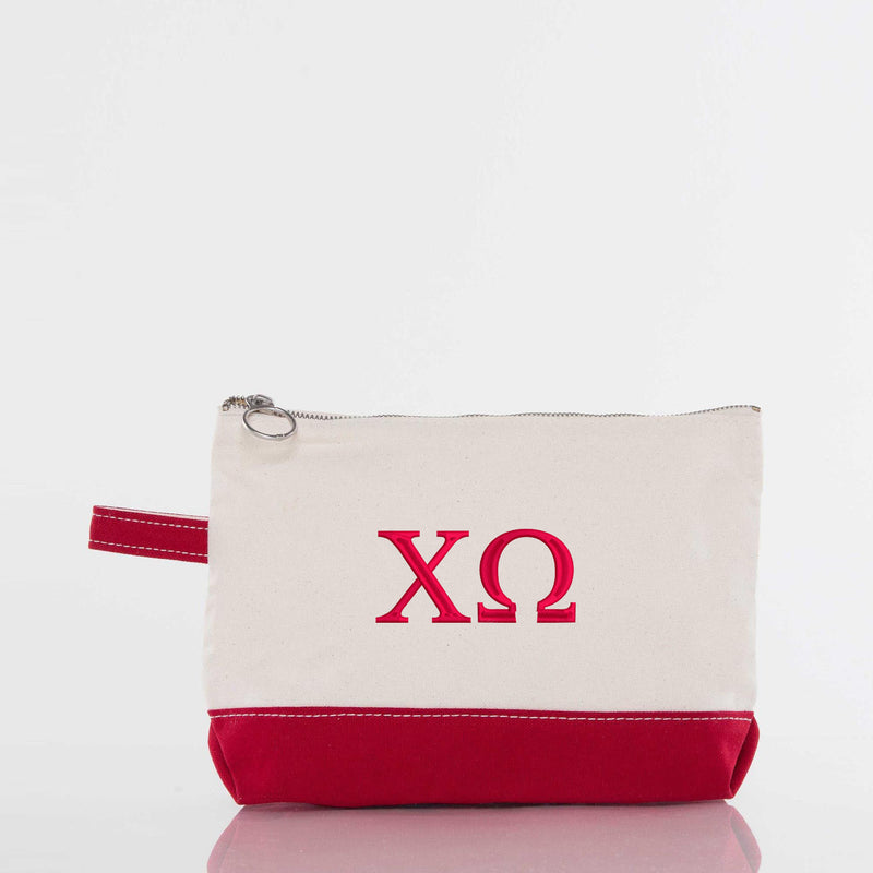Chi Omega Canvas Cosmetic Bag