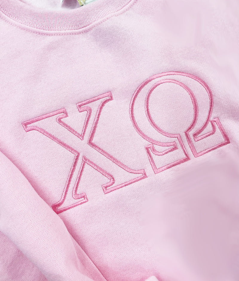 Chi Omega Monochromatic Embroidered Crewneck