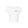 Chi Omega Cropped Baby Rib Tee - XO