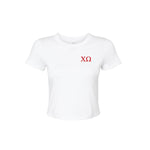Chi Omega Cropped Baby Rib Tee - XO