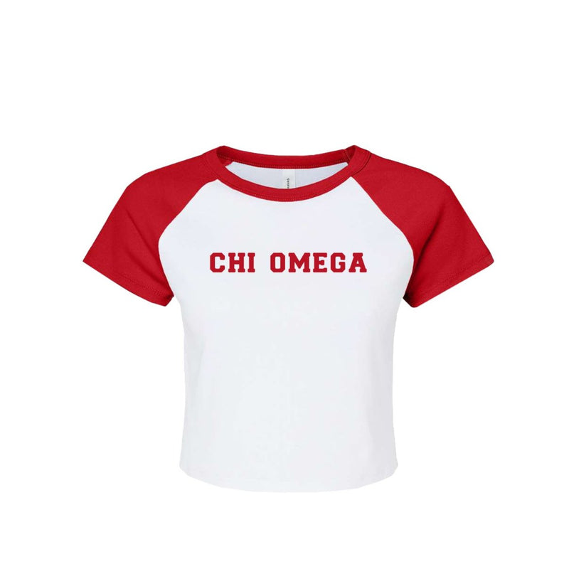 Chi Omega Short Sleeve Crop Raglan