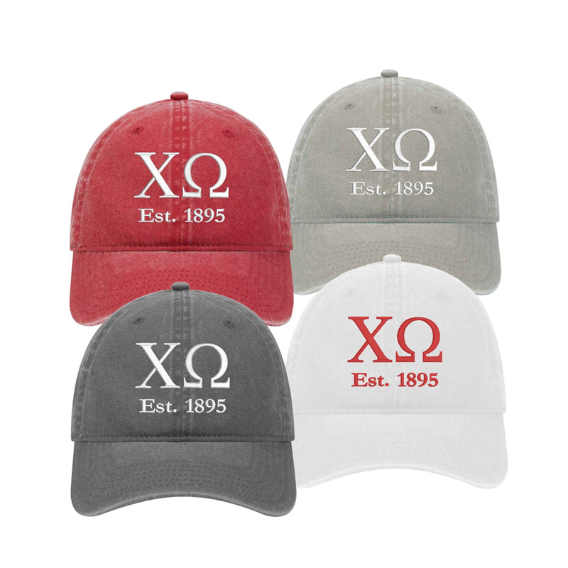 Chi Omega Beach Washed Hat