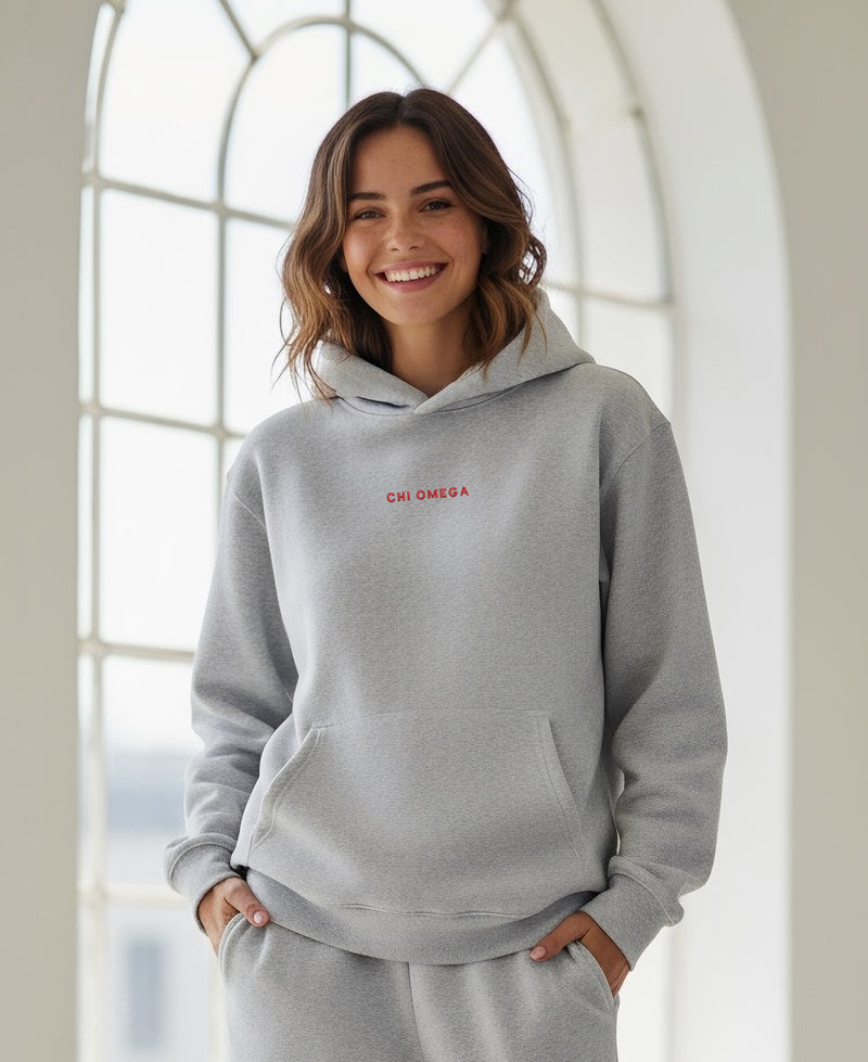 Chi Omega Cloud Fleece Fave Fit Hoodie - Wordmark