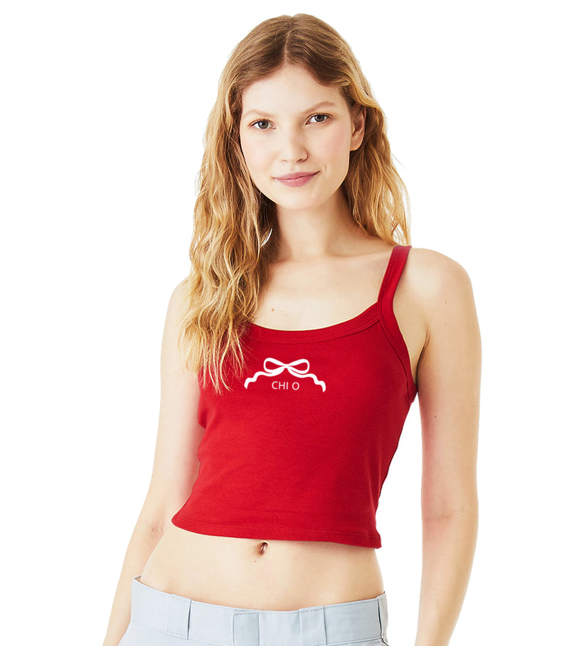Chi Omega Spaghetti Strap tank - CHI O Bow